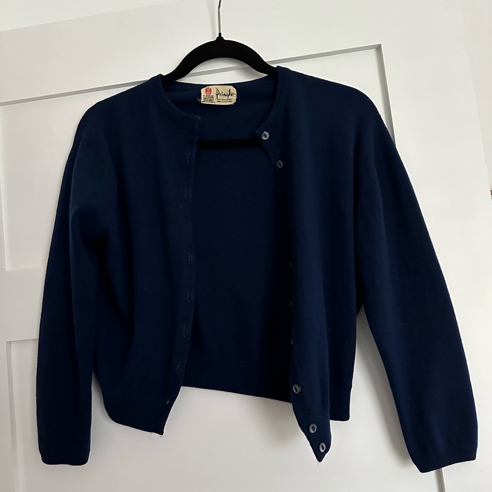 Vintage Pringle Navy Blue Cardigan